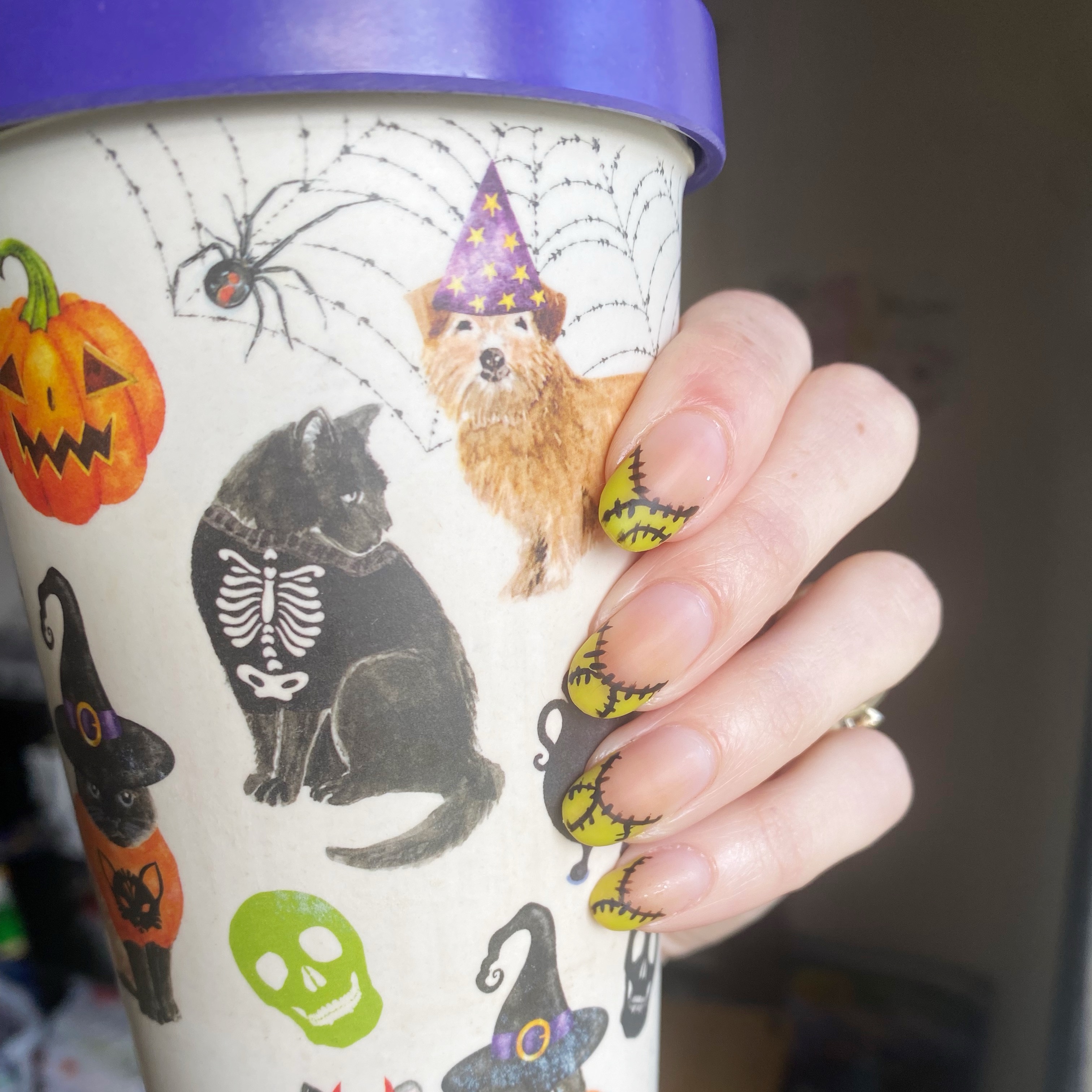 Frankenstein's Monster French Manicure 🧟‍♀️ – Coffee & Nail Polish