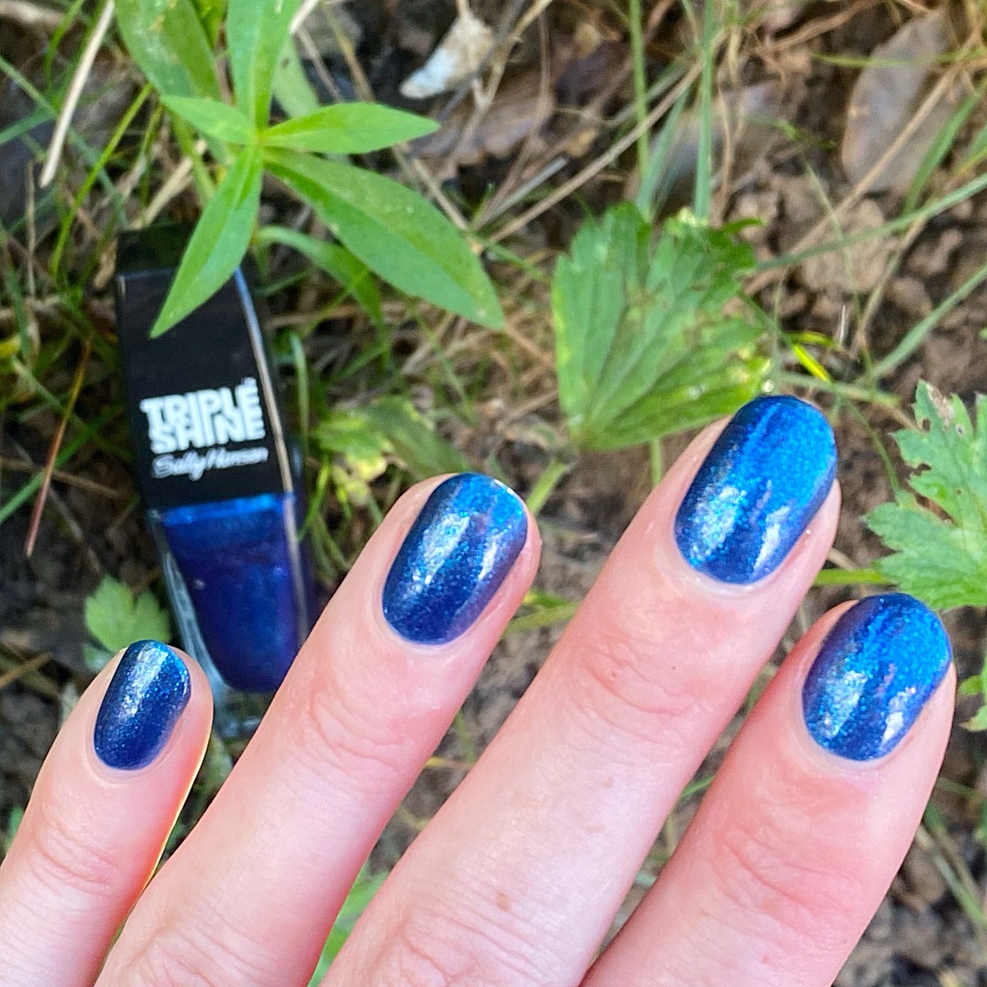 SWATCH SUNDAY — Sally Hansen Triple Shine Wavy Blue – Coffee